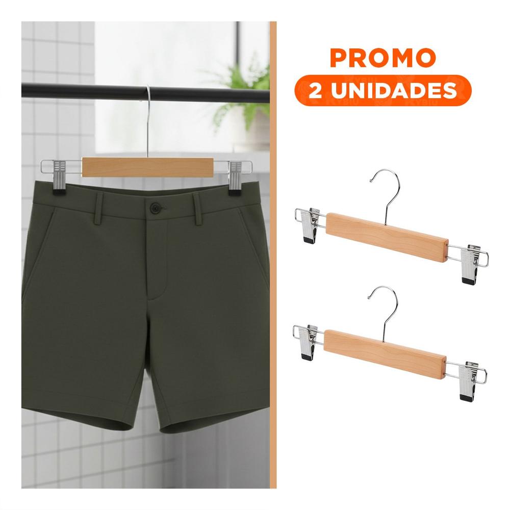 Pack2 Rack para Exhibir Conjuntos Infantiles 2 Ganchos de Metal 33cm Mostaza Y Regalo Sticker