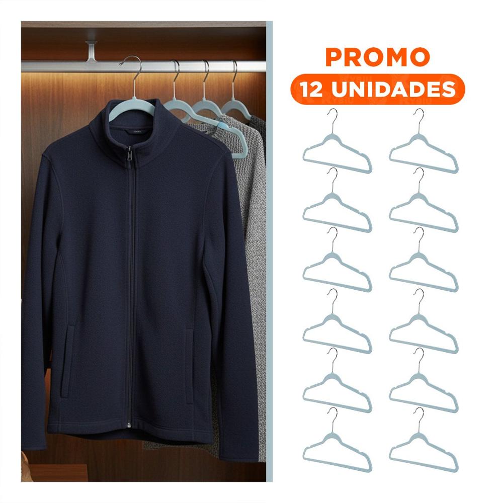 Pack12 Percha para Camisas y Chaquetas Infantiles 10 Piezas 29x19cm Celeste