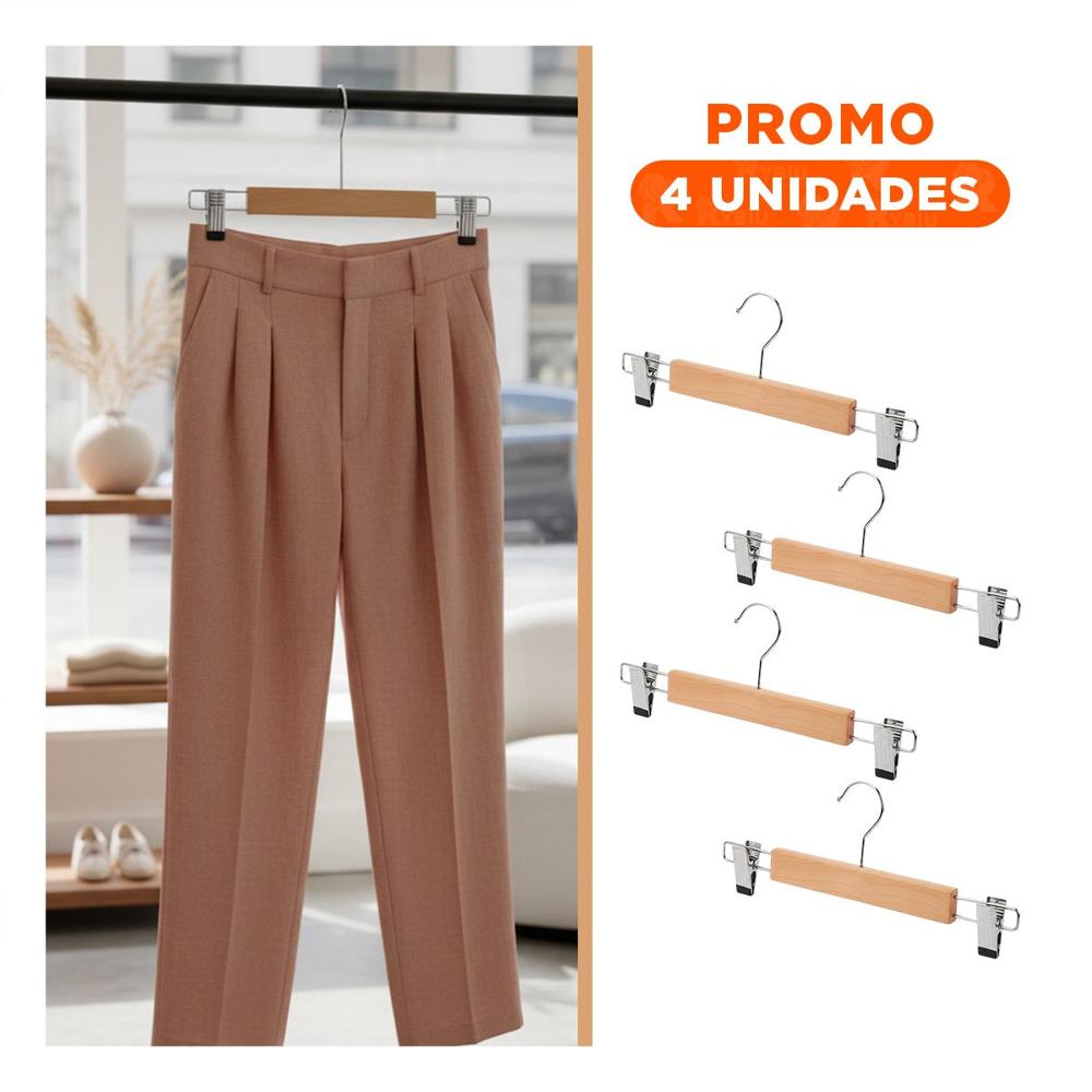 Pack4 Rack para Organizar Bufandas y Accesorios 2 Ganchos de Metal 33cm Mostaza