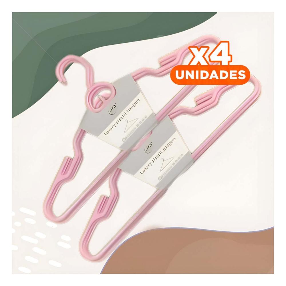 Pack4 Sujetador Redondo de Plastico Rosado Circulo en Medio de 4 Piezas Prendas Y Papel Regalo