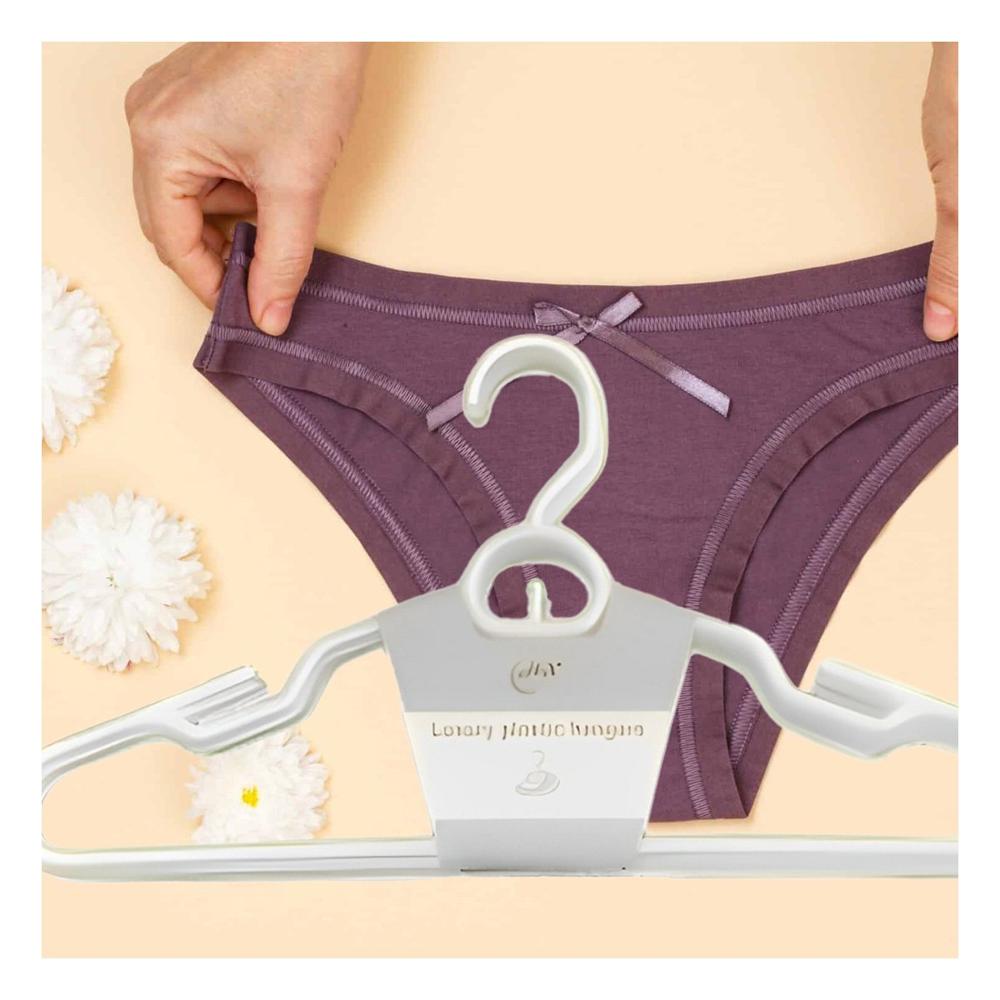 Colgador de Ropa Plastico Blanco con Circulo Central de 4 Piezas para Closet
