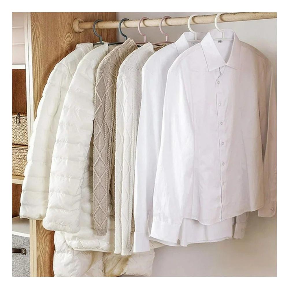 Colgador de Ropa de Plastico Blanco Media Luna de 4 Piezas para Orden en Casa