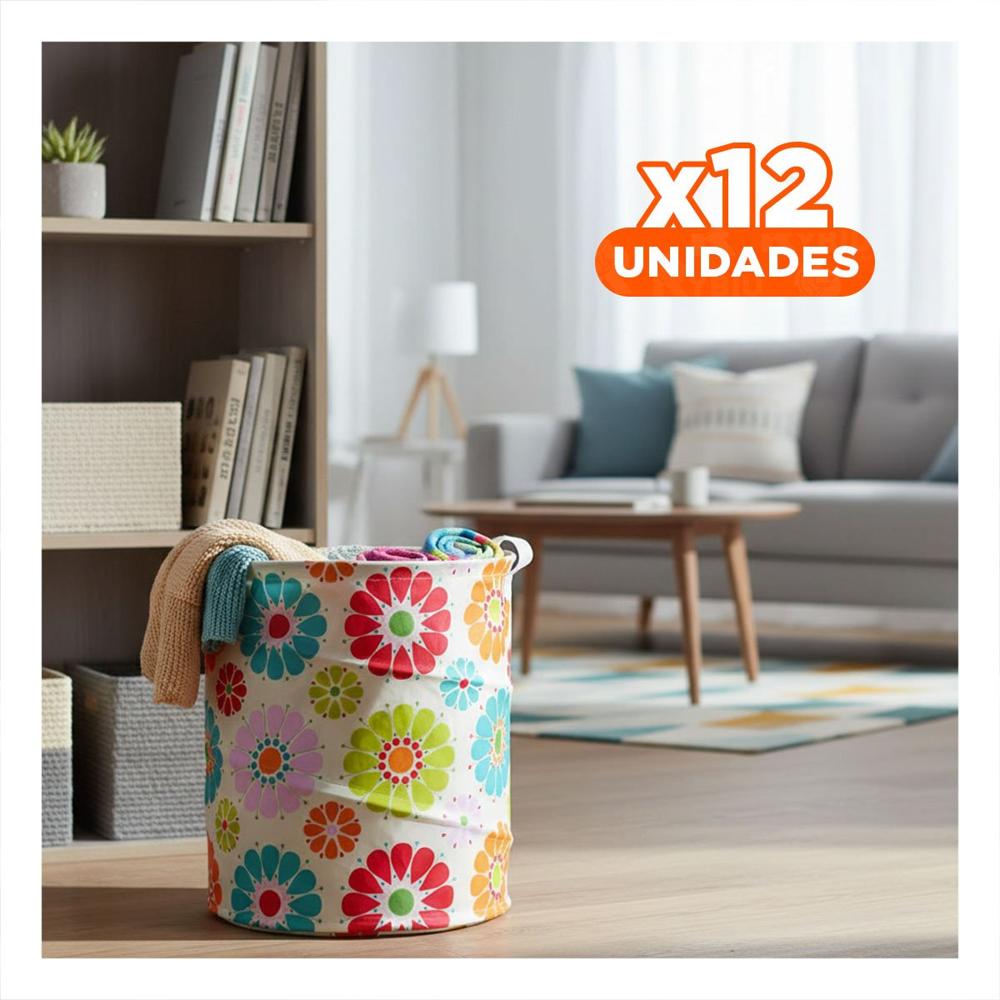 Pack12 Organizador con Flores de Colores Impermeable para Ropa 50x42cm Blanco Y Papel Regalo