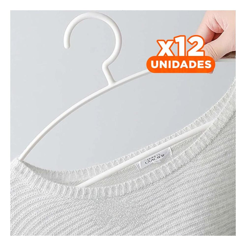 Pack12 Colgador Moderno de Plastico Blanco Media Luna de 4 Piezas para Ropa Y Papel Regalo