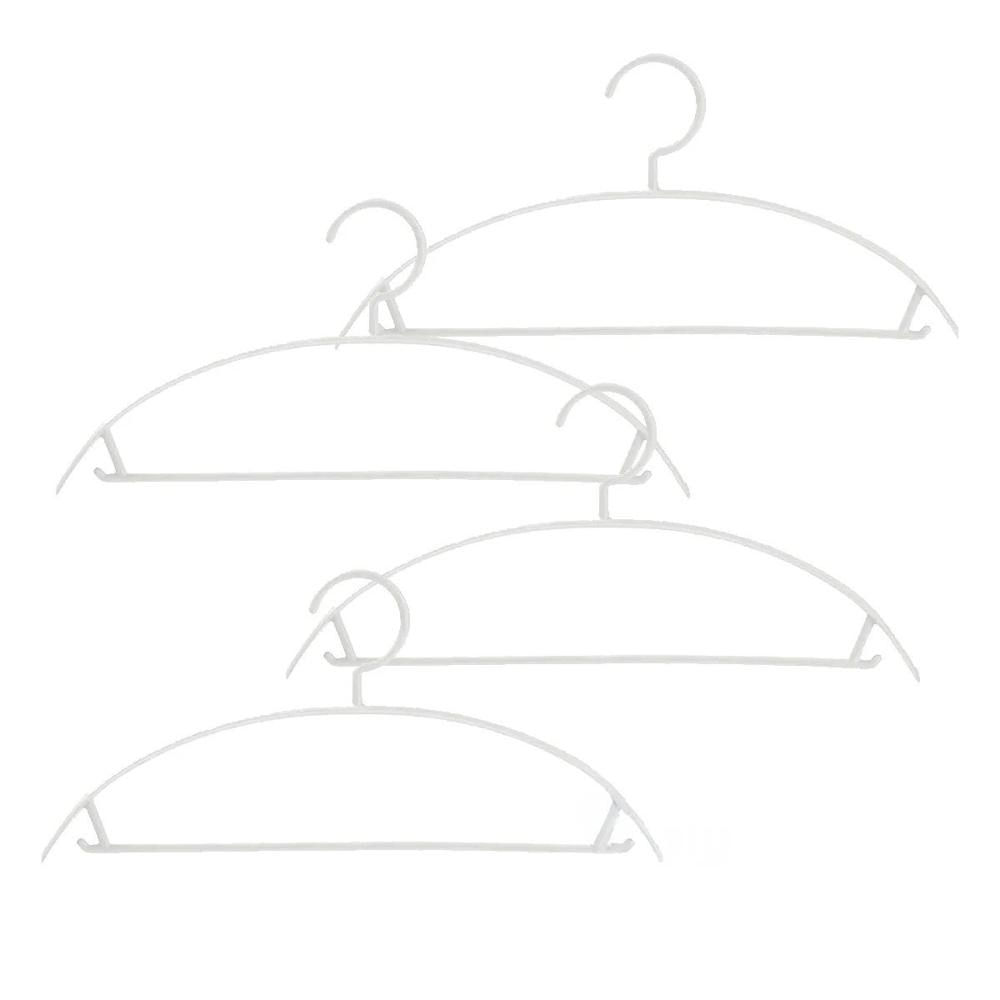 Percha de Ropa de Plastico Blanco Media Luna de 4 Piezas para Closet Hogar Y Regalo Sticker