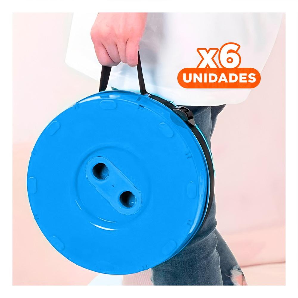 Pack6 Butaca Plegable Confortable para Momentos de Descanso Azul Multicolor