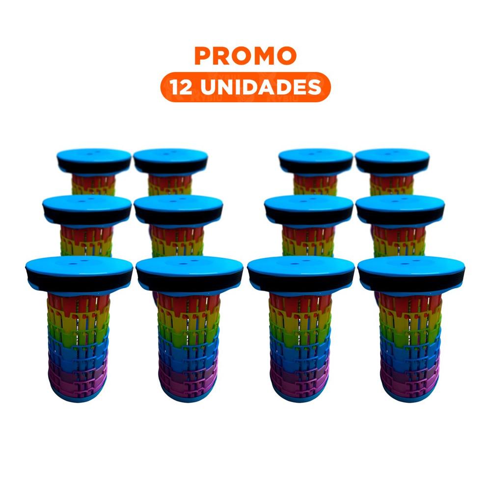 Pack12 Butaca Plegable Resistente con Diseno Compacto Azul Multicolor