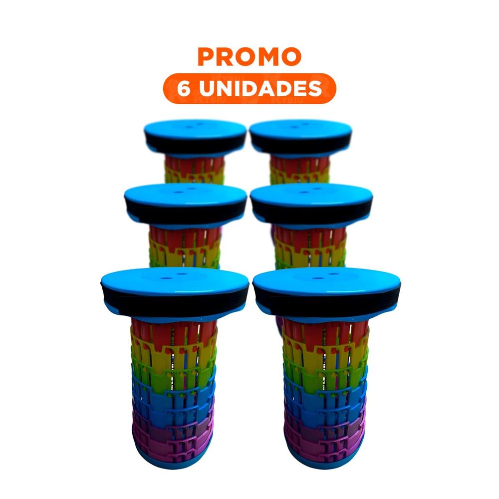 Pack6 Butaca Plegable Practica para Sala o Patio Azul Multicolor Y Regalo Sticker