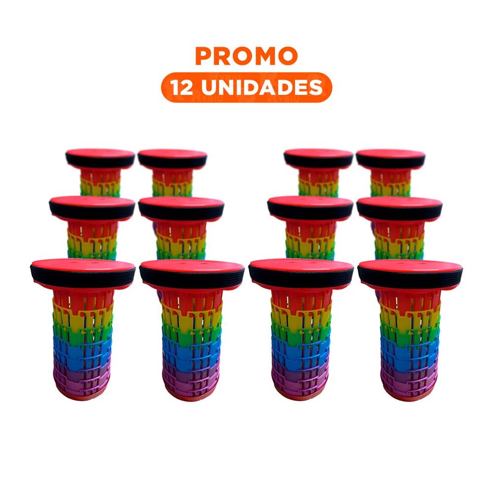 Pack12 Butaca Plegable que Facilita Tomar Asiento con 3 Seguros Rojo Multicolor