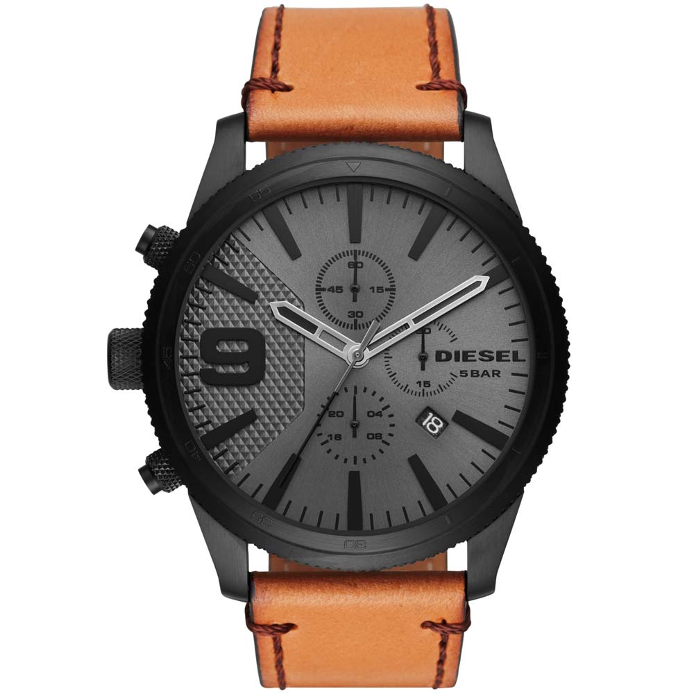 Reloj Diesel Rasp Chrono DZ4468 Fecha Cronómetro Correa de Cuero Beige
