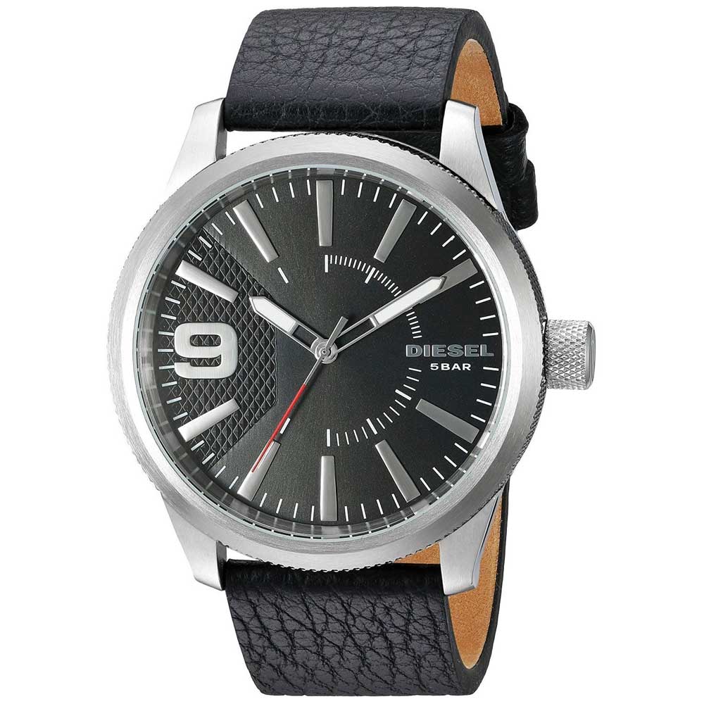 Reloj Diesel Rasp DZ1766 Acero Inoxidable Correa de Cuero Negro