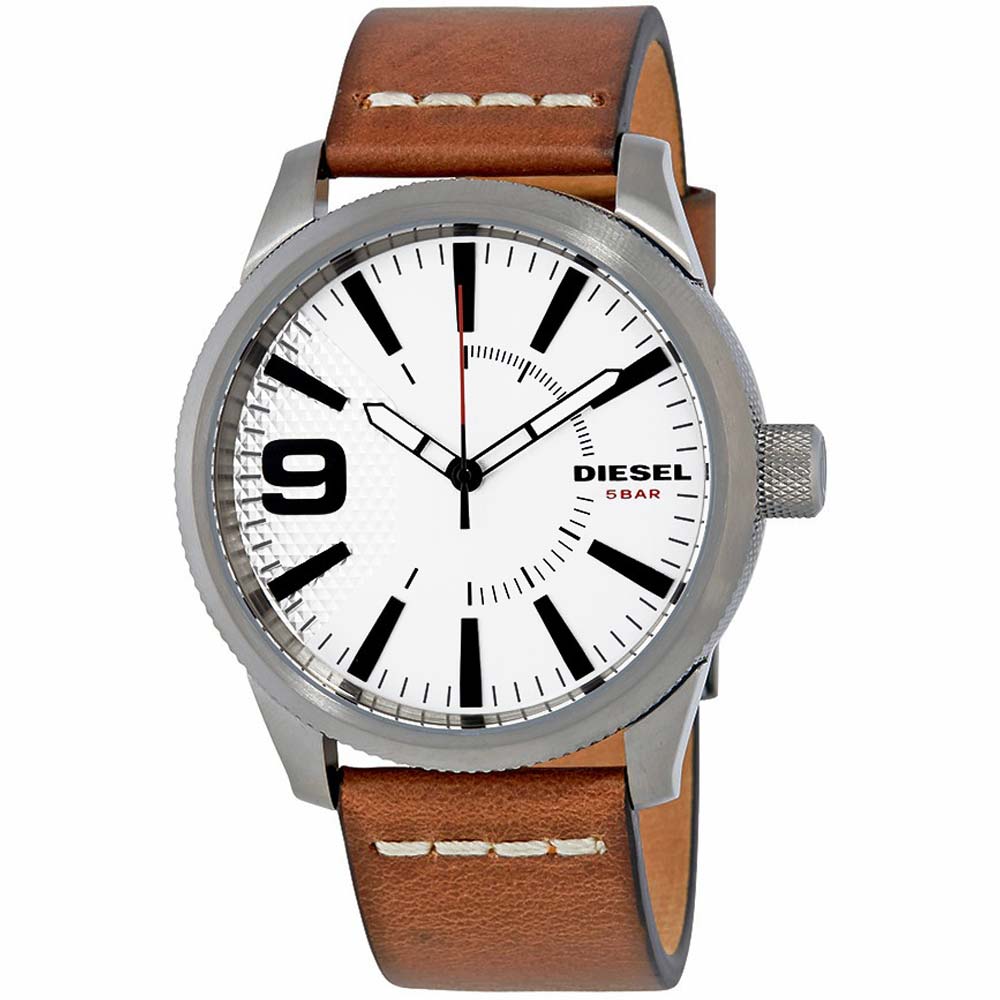 Reloj Diesel Rasp DZ1803 Correa de Cuero Marrón Acero Gris Gunmetal