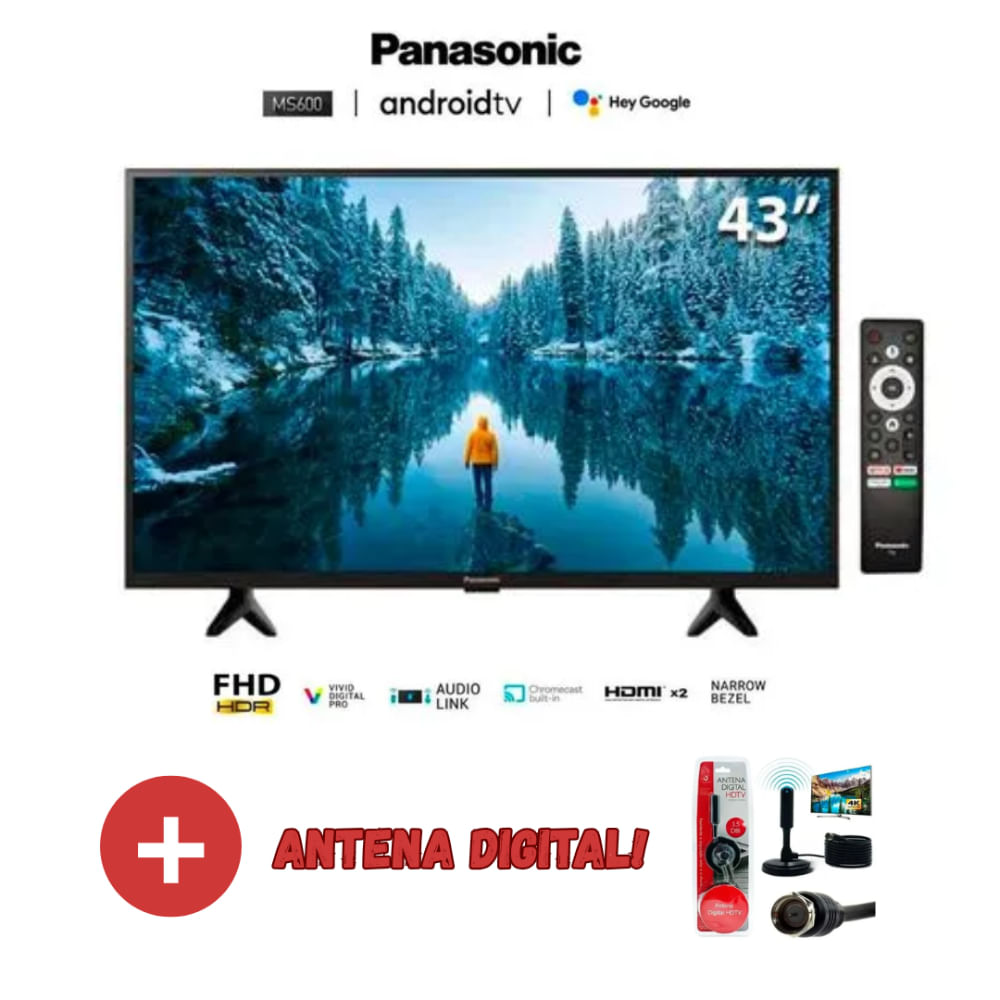 TELEVISOR PANASONIC 43 TC-43MS600P LED FHD ANDROID TV MAS Antena Digital