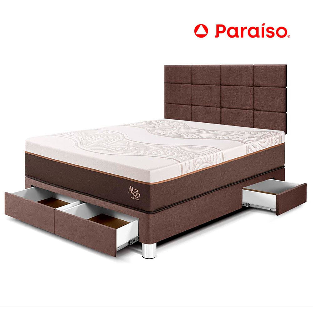 Dormitorio con Cajones Royal Abrazzo 2 Plazas + Cabecera Blocks Chocolate