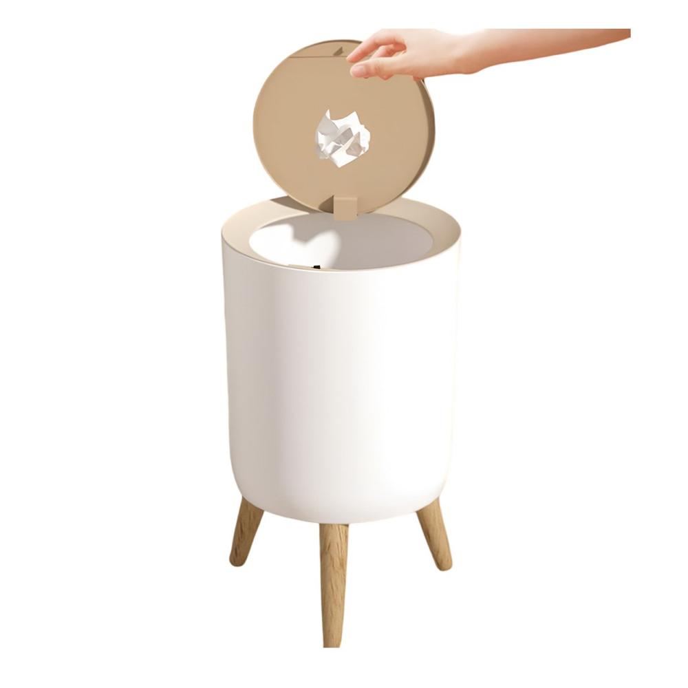 Papelera con Tapa Push y Patitas para Orden y Limpieza en el Hogar Y Regalo Sticker