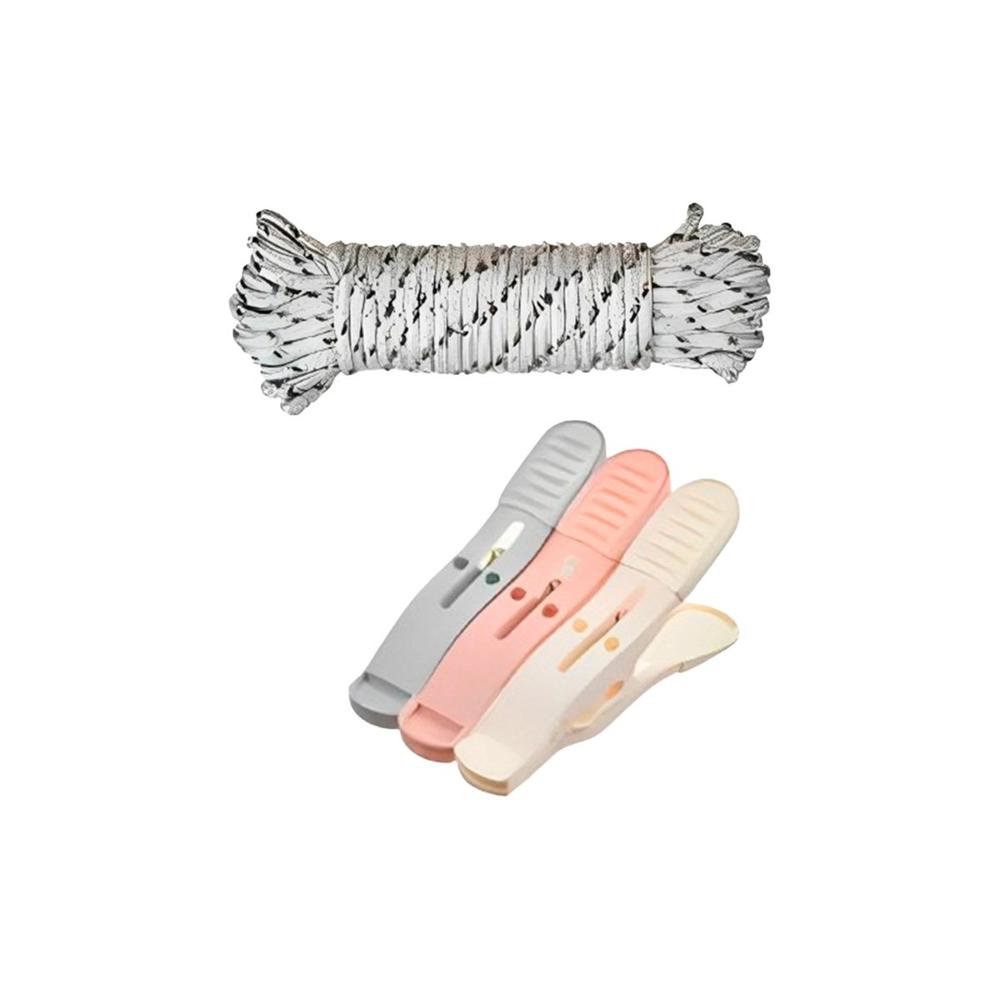 Pinzas para Ropa Multicolor de Tres Colores con Cuerda para Tendido Y Regalo Sticker