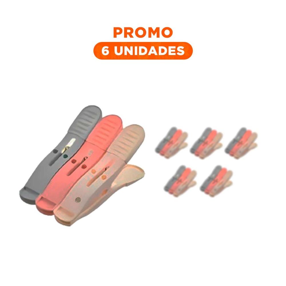 Pack6 Sujetadores para Ropa Multicolor en Tres Tonos con Cuerda para Hogar Y Regalo Sticker