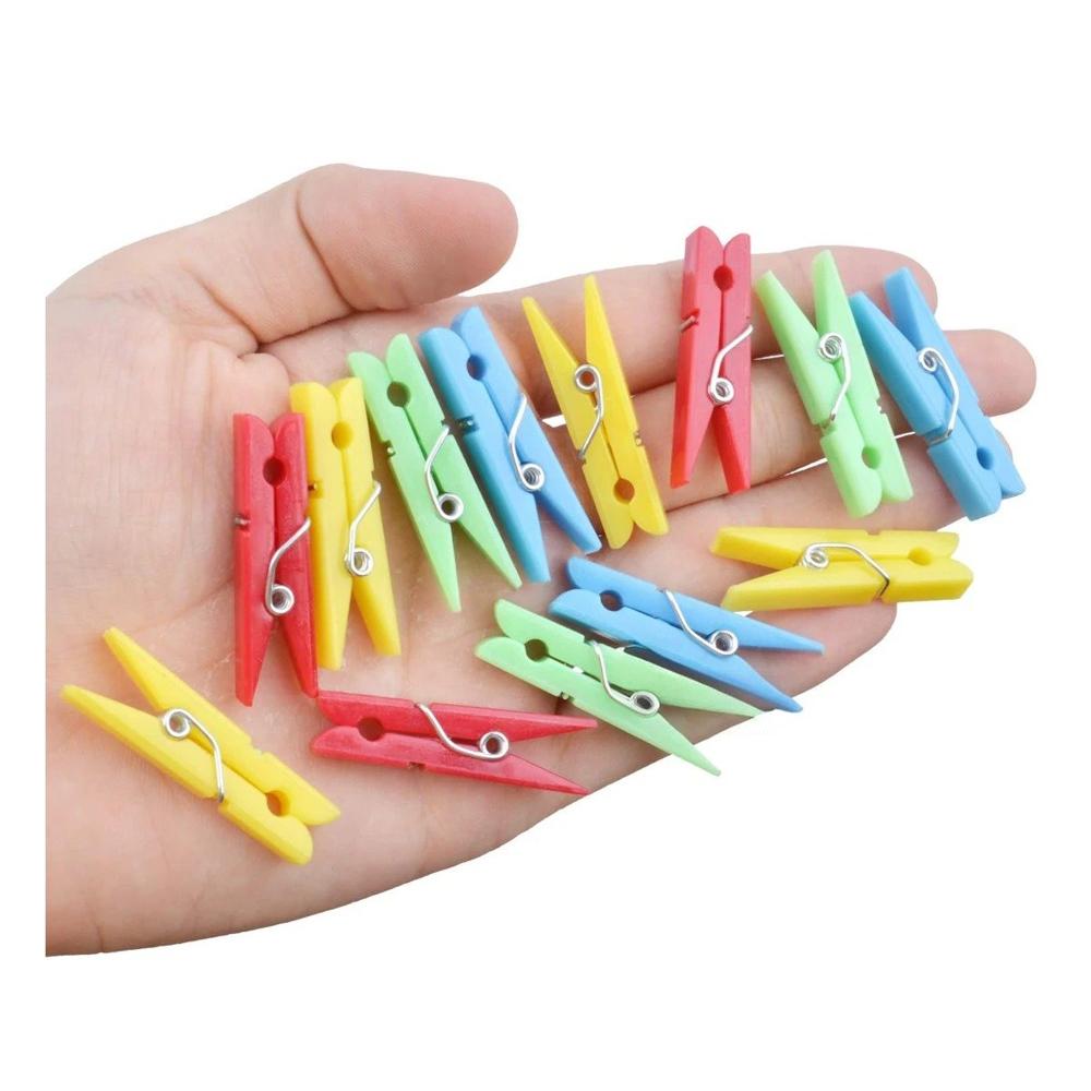Pinzas para Ropa de Plastico Multicolor con 24 Piezas para Hogar Y Regalo Sticker