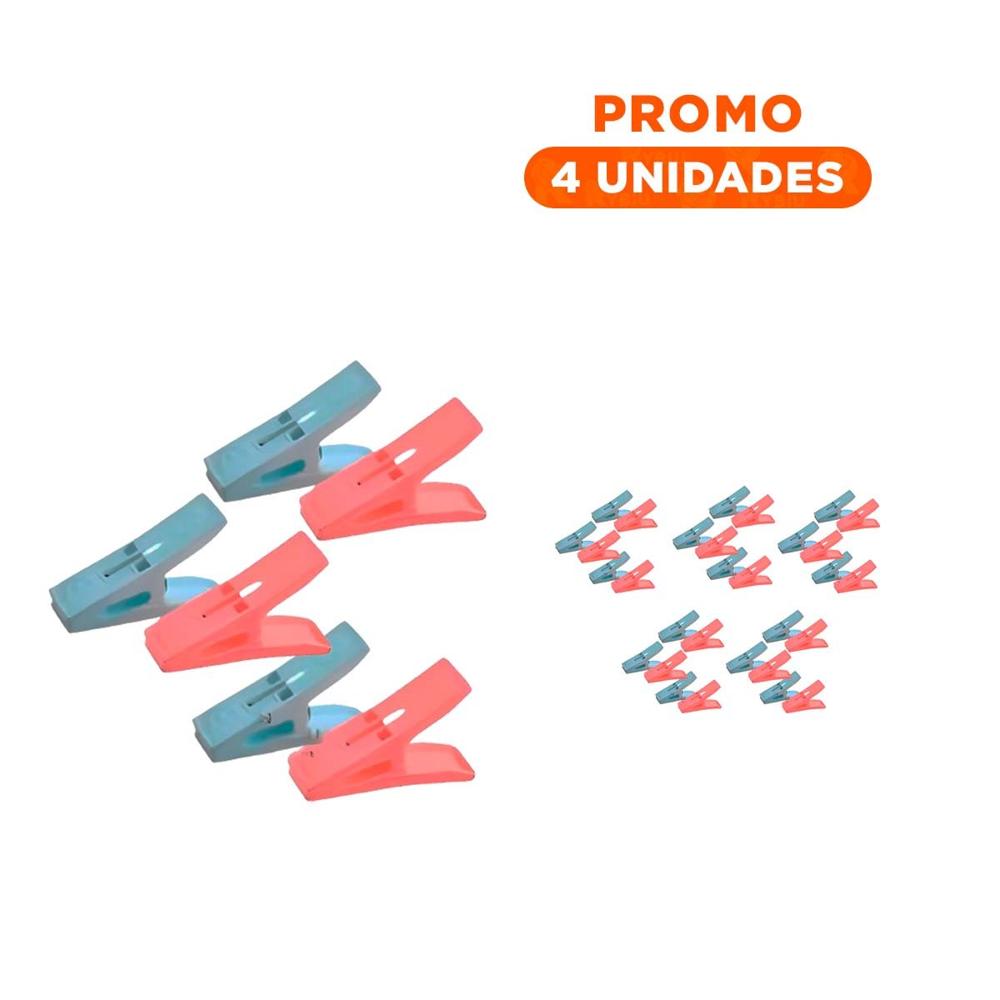 Pack4 Ganchos Cuadrados para Colgar Ropa Multicolor con Cuerda para Uso en Casa