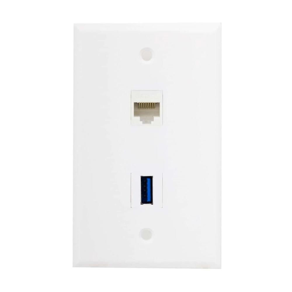 Placa de Red Rj45 Cat 5e con Toma USB TM-XJY003 FINDER