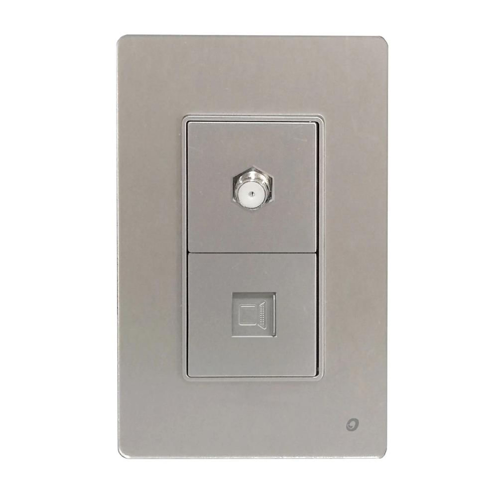 Toma Coaxial y RJ45 Cat.6 OP-AT-78PVSLV-CAT6 OPALUX