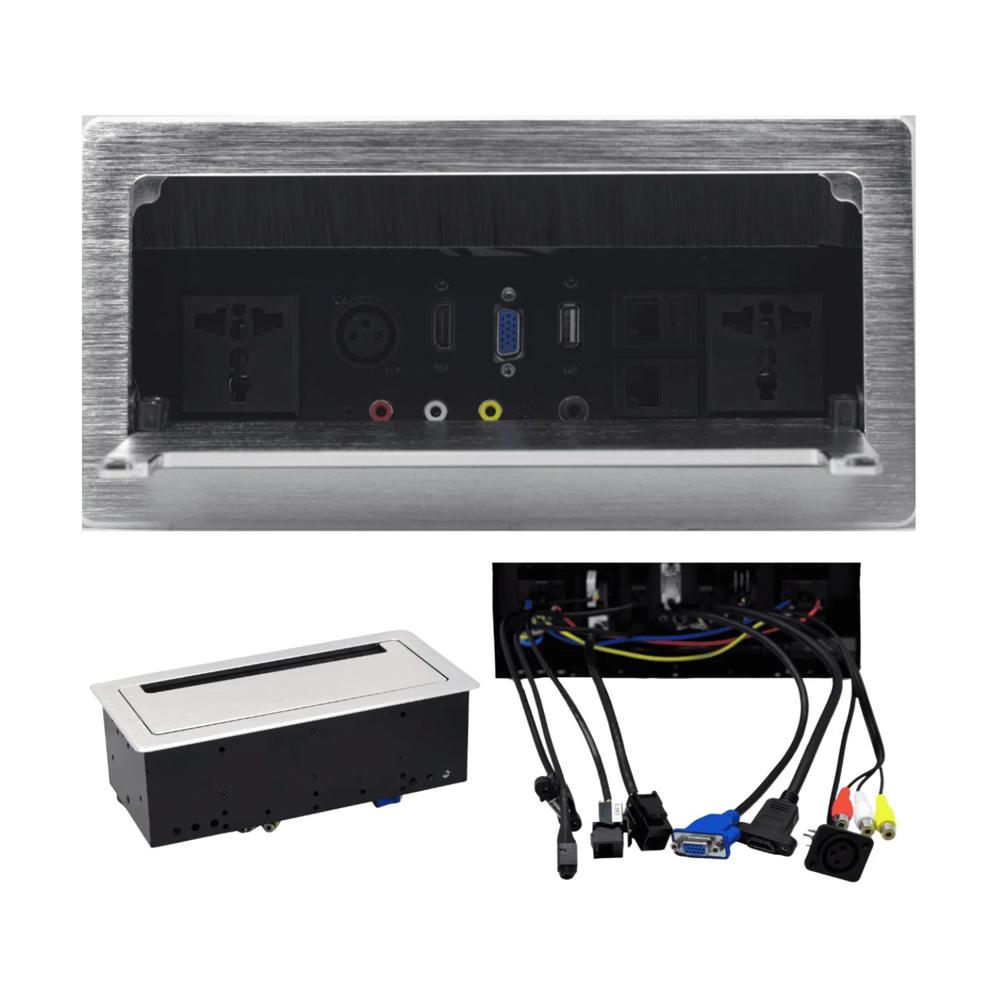 Placa de Escritorio Multimedia Tipo Flip para Mueble GP-HUB USB HDMI
