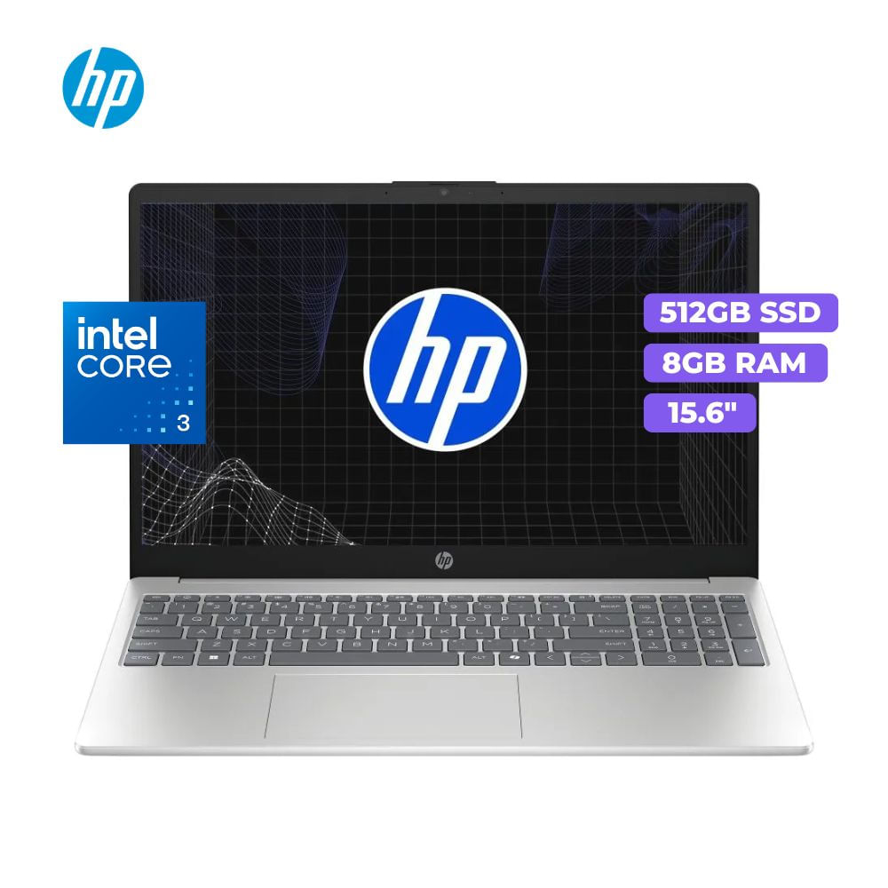 Laptop Hp 15-FD0331LA Intel Core 3 100U 8GB 512GB SSD 15.6 HD