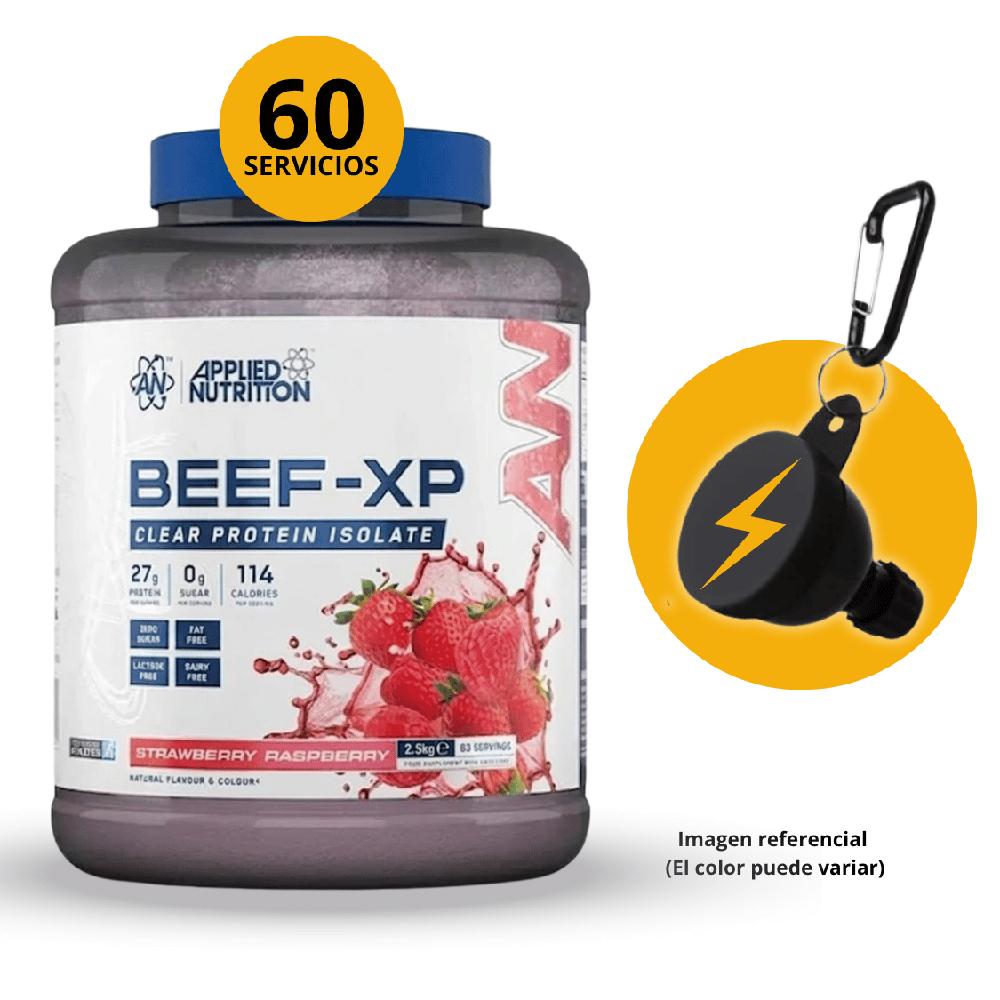 BEEF-XP 1.8KG BEEF PROTEIN SABOR FRESA Y FRAMBUESA CON PORTASUPLES