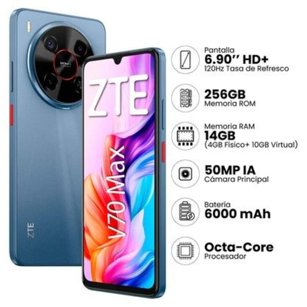 Celular ZTE Blade V70 Max 256GB RAM 4GB + 10GB Virtual Gris