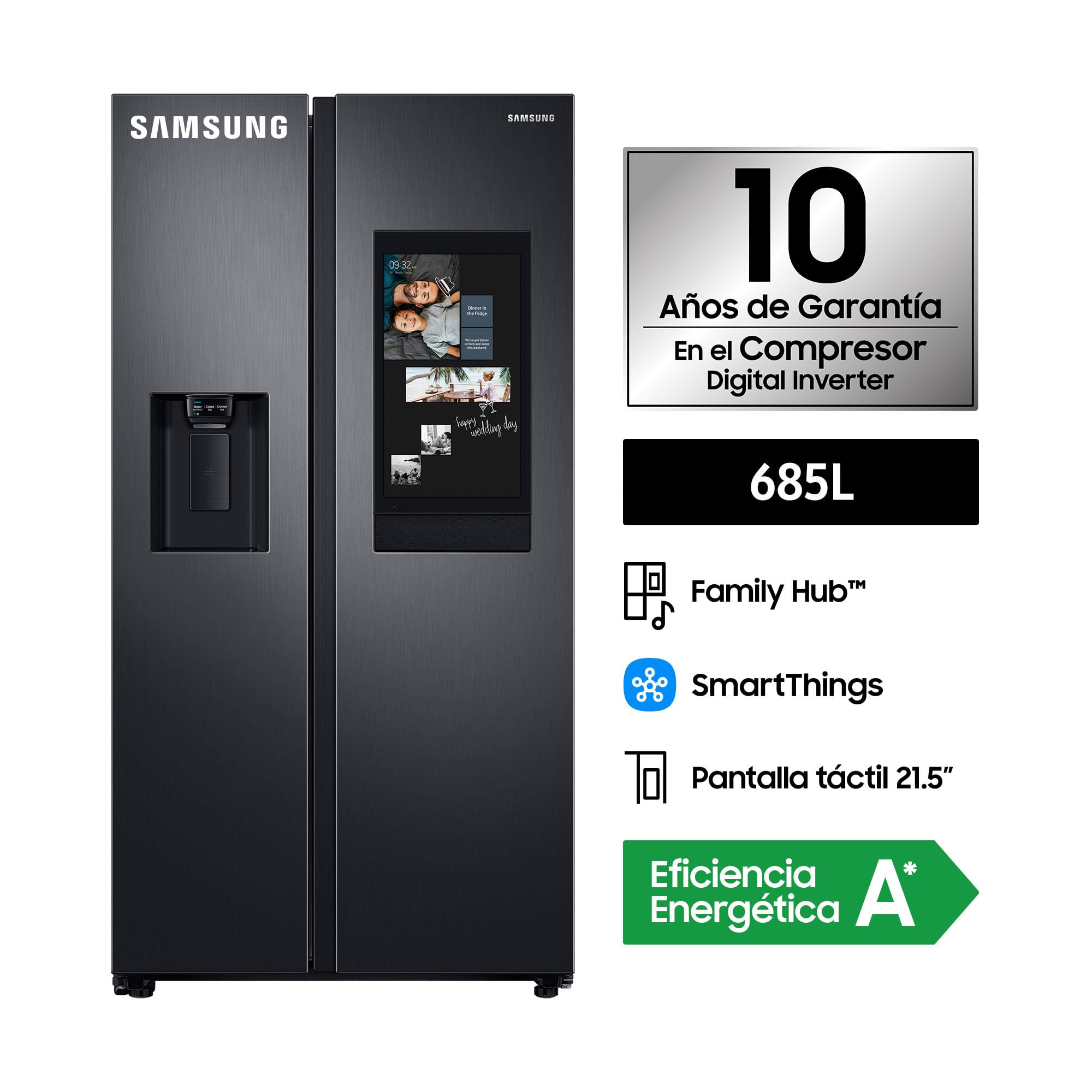 Refrigeradora SAMSUNG 685L No Frost RS27T5561B1/PE Negro