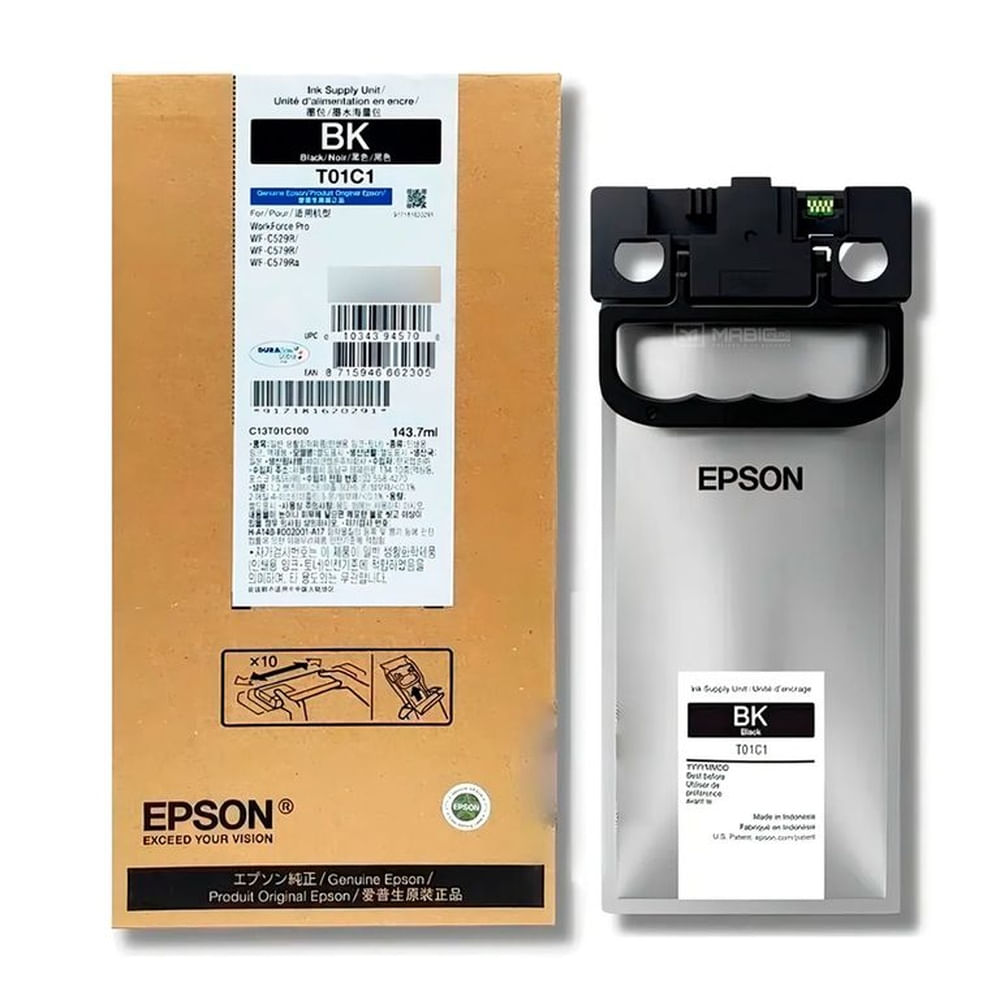 Tinta Epson T01C Negro WorkForce WF-C529R, WF-C579R Original - 144ml
