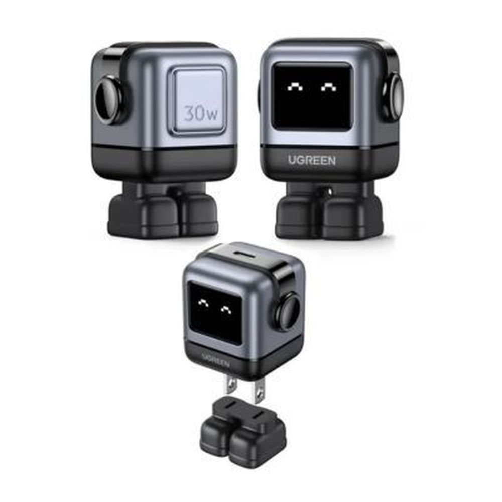 CARGADOR ROBOT UGREEN UNO 30W GAN FAST CHARGER NEGRO