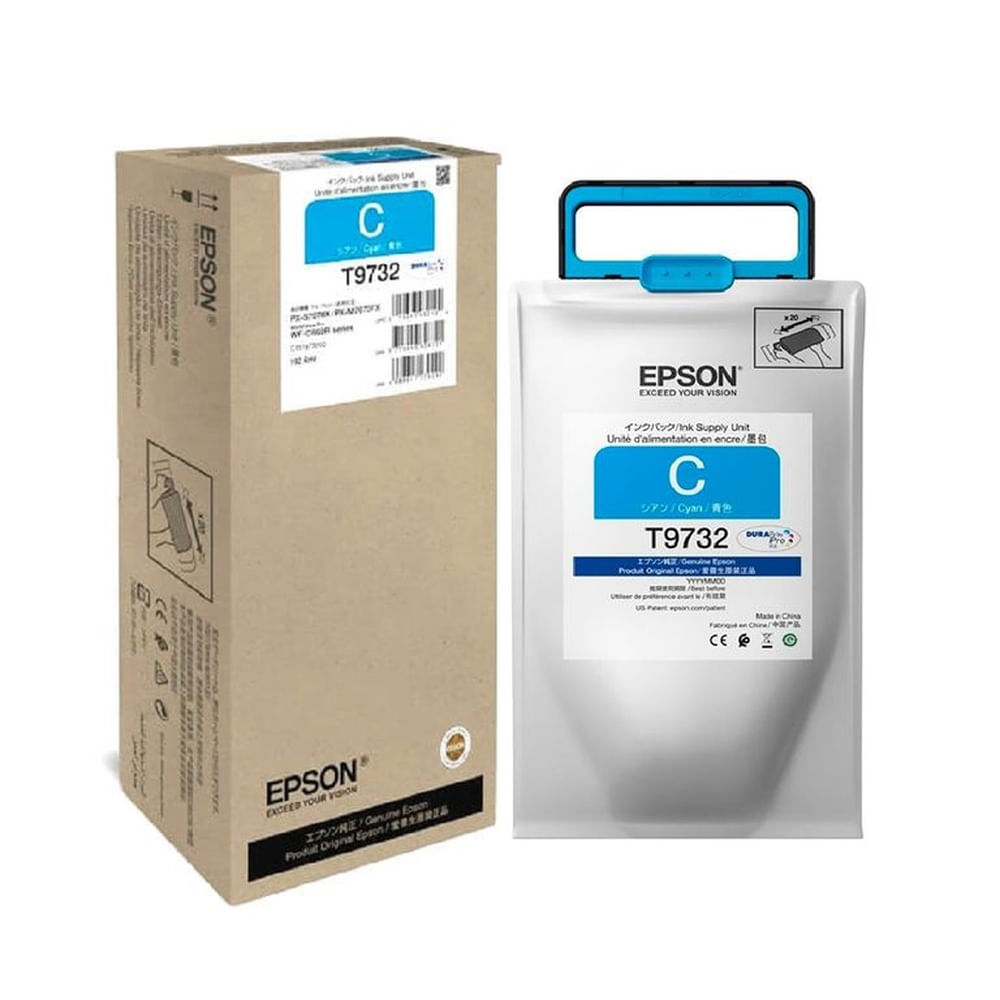 Tinta Epson T973 Cian Workforce WF-C860, WF-C869 Original - 192ml