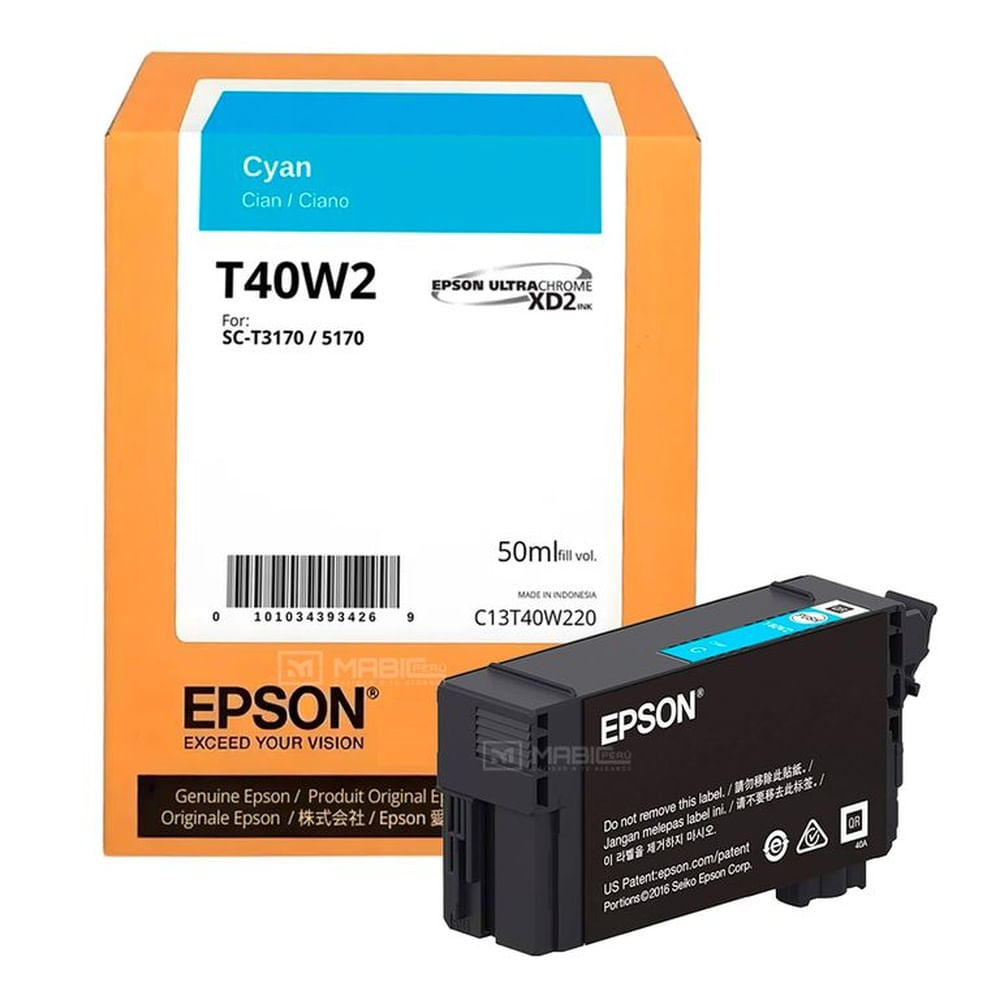 Tinta Epson T40W Cian SC-T2170, SC-3170, SC-5170 Original - 50 ml