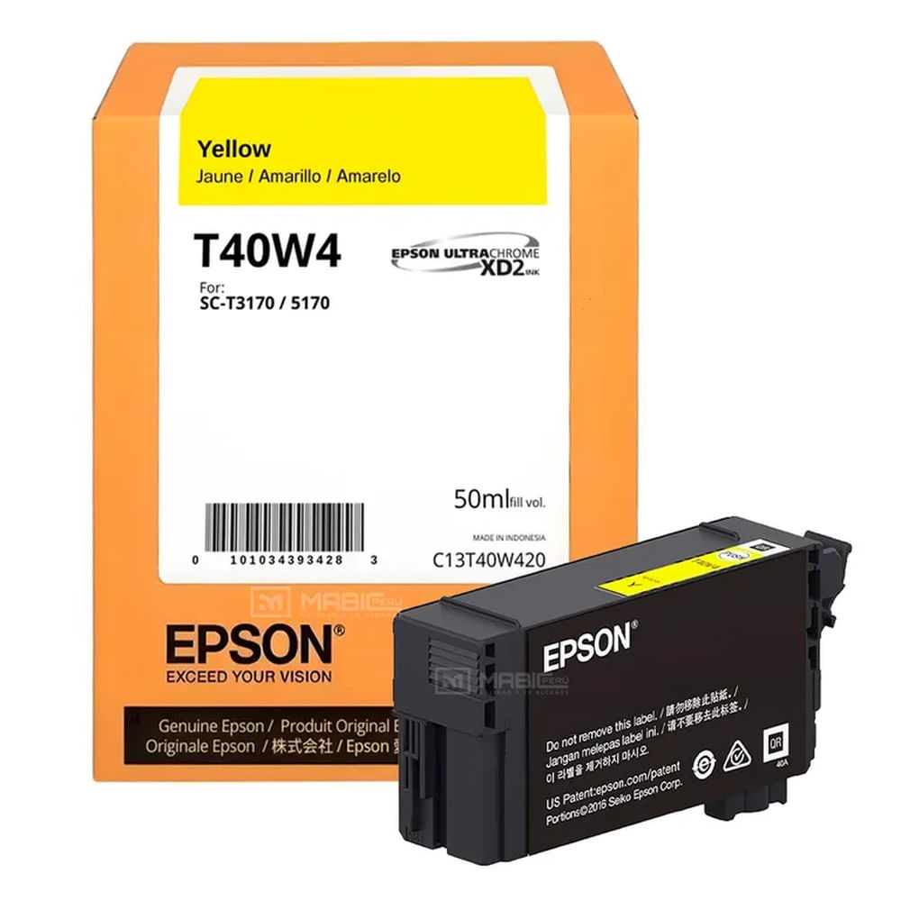 Tinta Epson T40W Amarillo SC-T2170, SC-3170, SC-5170 Original - 50 ml