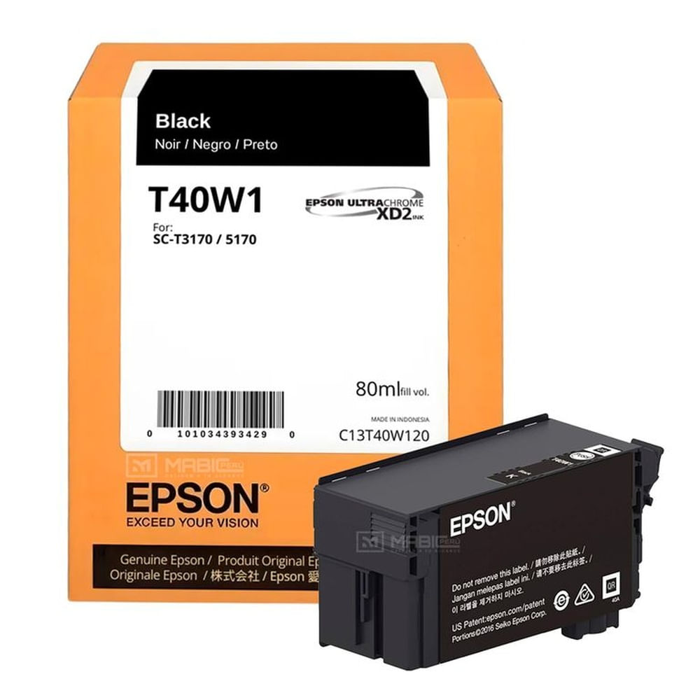 Tinta Epson T40W Negro SC-T2170, SC-3170, SC-5170 Original - 80 ml