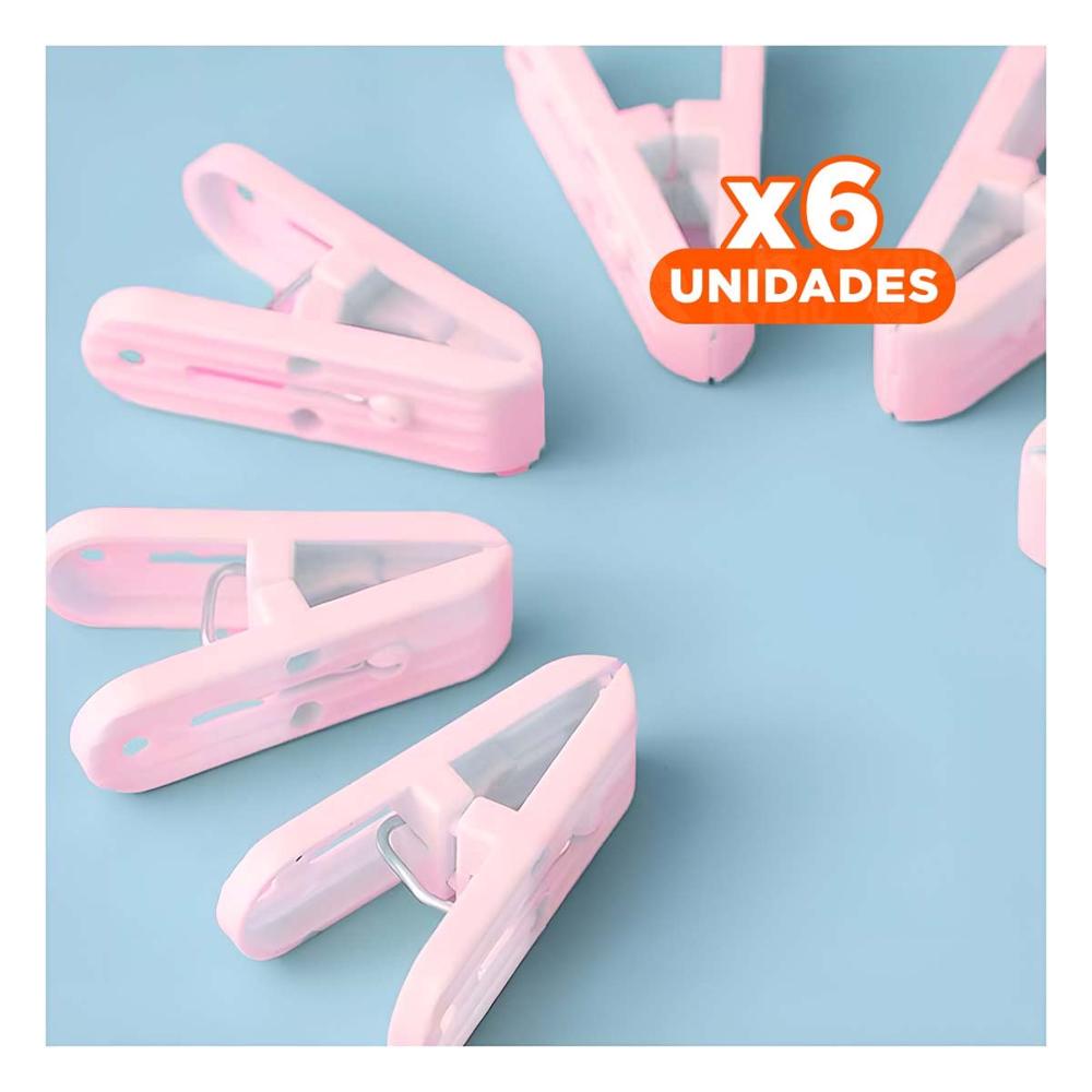 Pack6 Cesto Durable Rosado Claro Circular para Ganchos de Ropa Practico Y Papel Regalo
