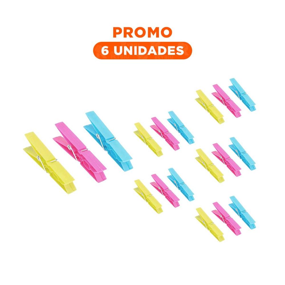Pack6 Colgadores de Plastico Coloridos 24pcs para Ropa Ordenada Y Regalo Sticker