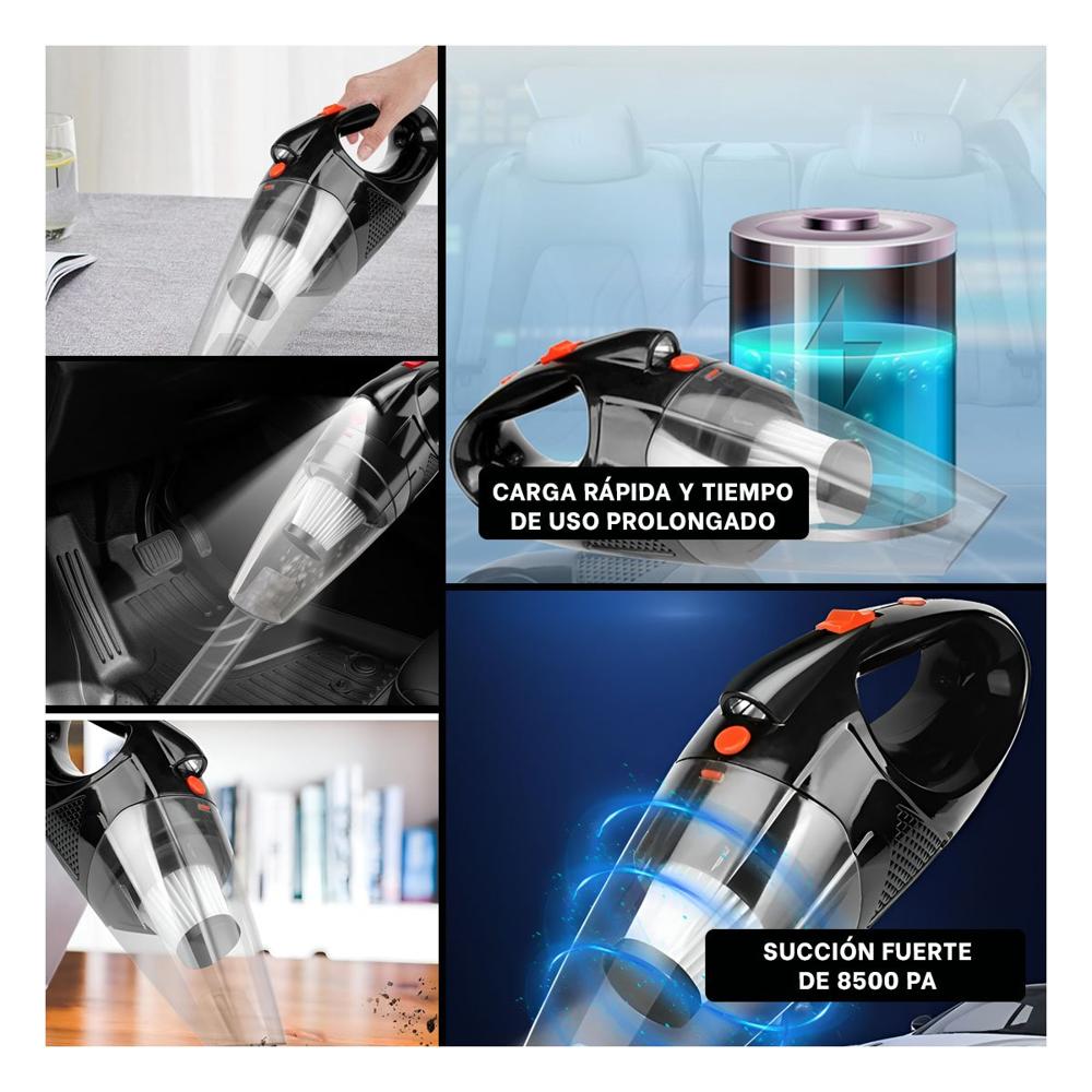 Manual Aspiradora con Linterna para Remover Polvo en Superficies y Rincones Y Ligas Regalo