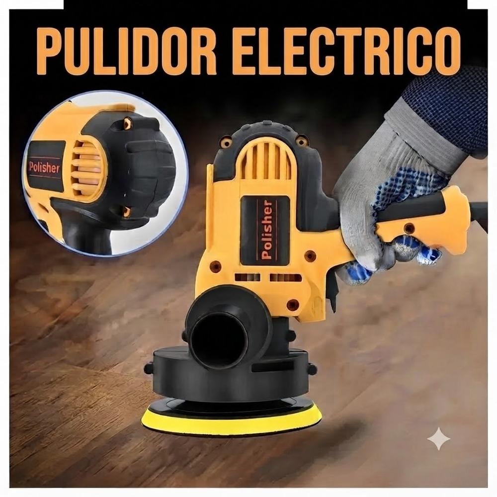 Pulidora Eléctrica Giratoria Generica de 700W Color Amarillo