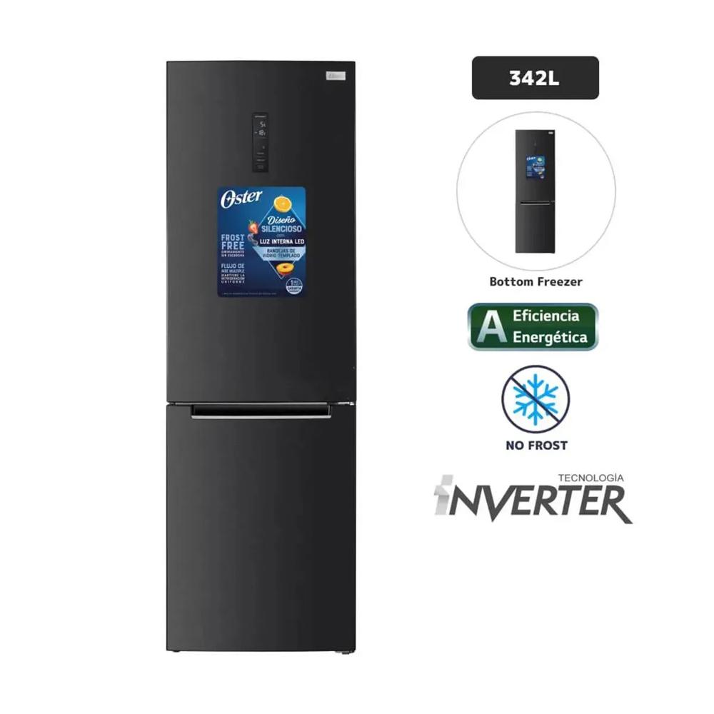 Refrigeradora OSTER 342L Inverter OS-PNFC347BI Black Inox