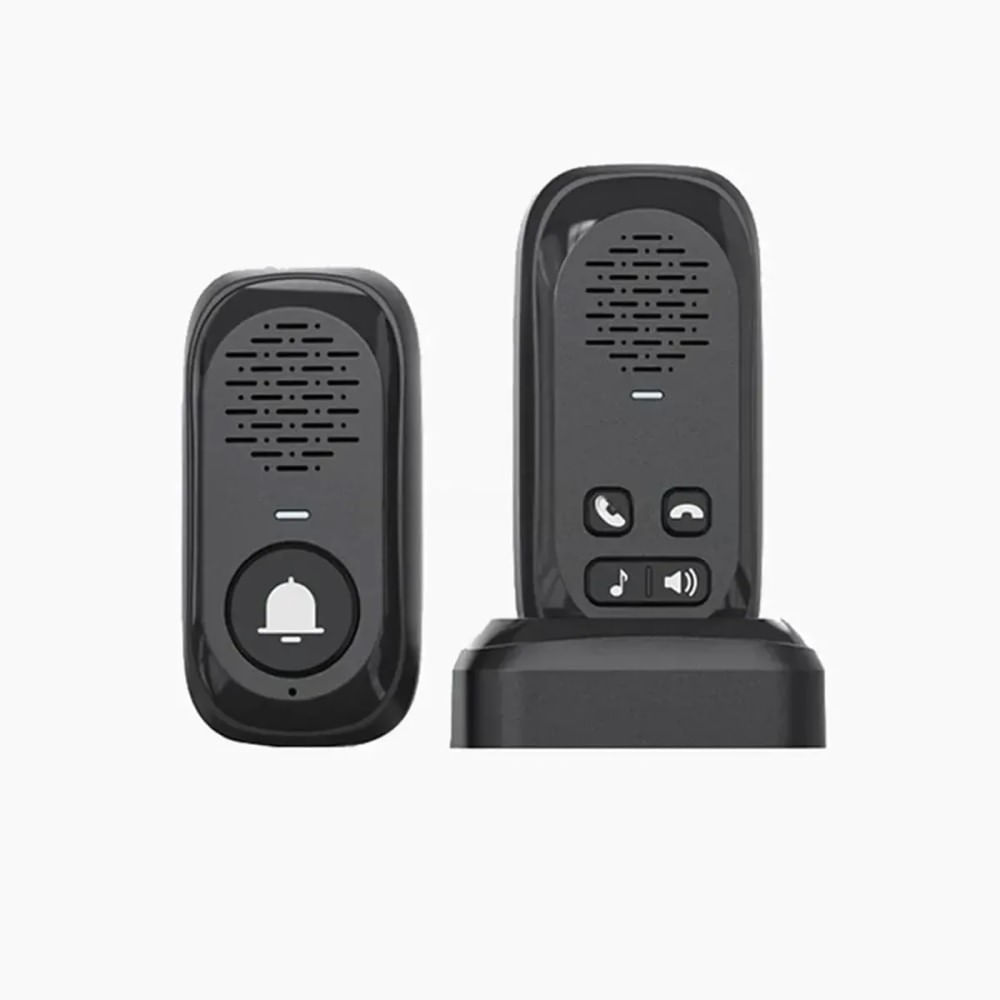 Timbre inalámbrico audio bidireccional con batería IP44 hasta 50 metros aire libre horizontal