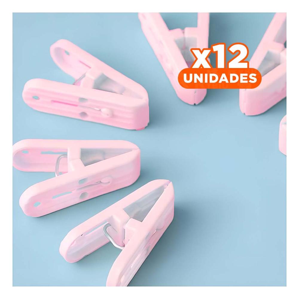 Pack12 Accesorio Funcional Rosado Claro Redondo para Ganchos Seguro Y Papel Regalo