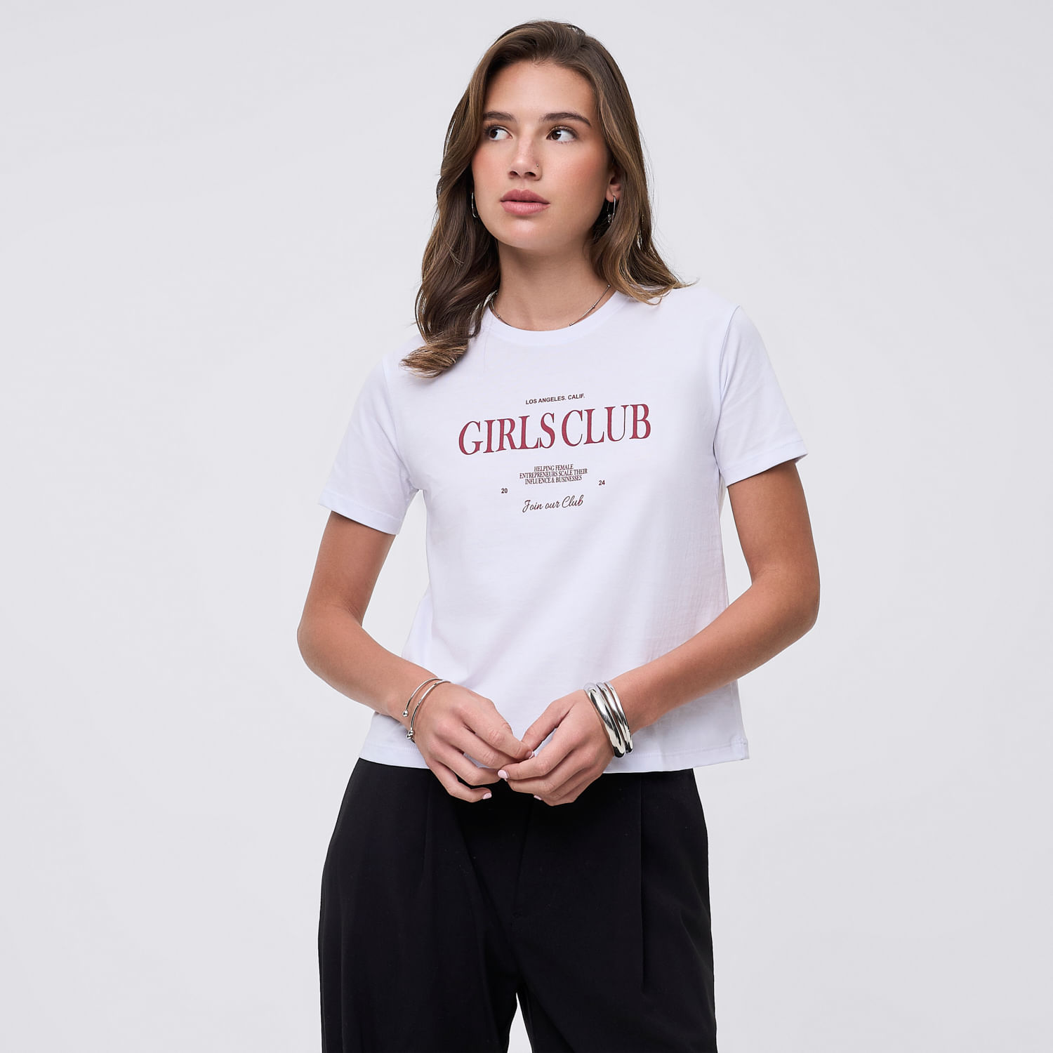 Polo Mujer Bas Crop Print Hypnotic Blanco S