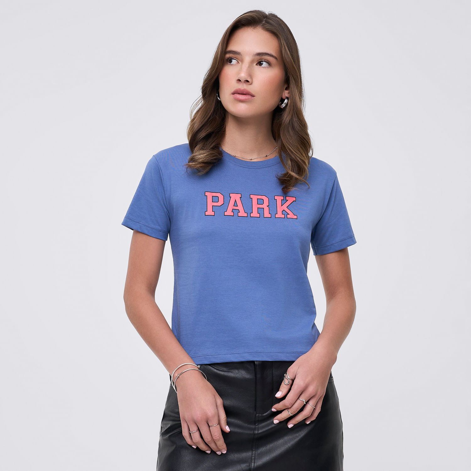 Polo Mujer Bas Crop Print Hypnotic Azul Acero M