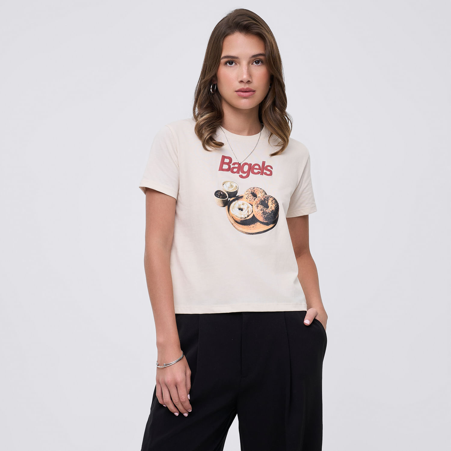 Polo Mujer Bas Crop Print Hypnotic Crema Xl