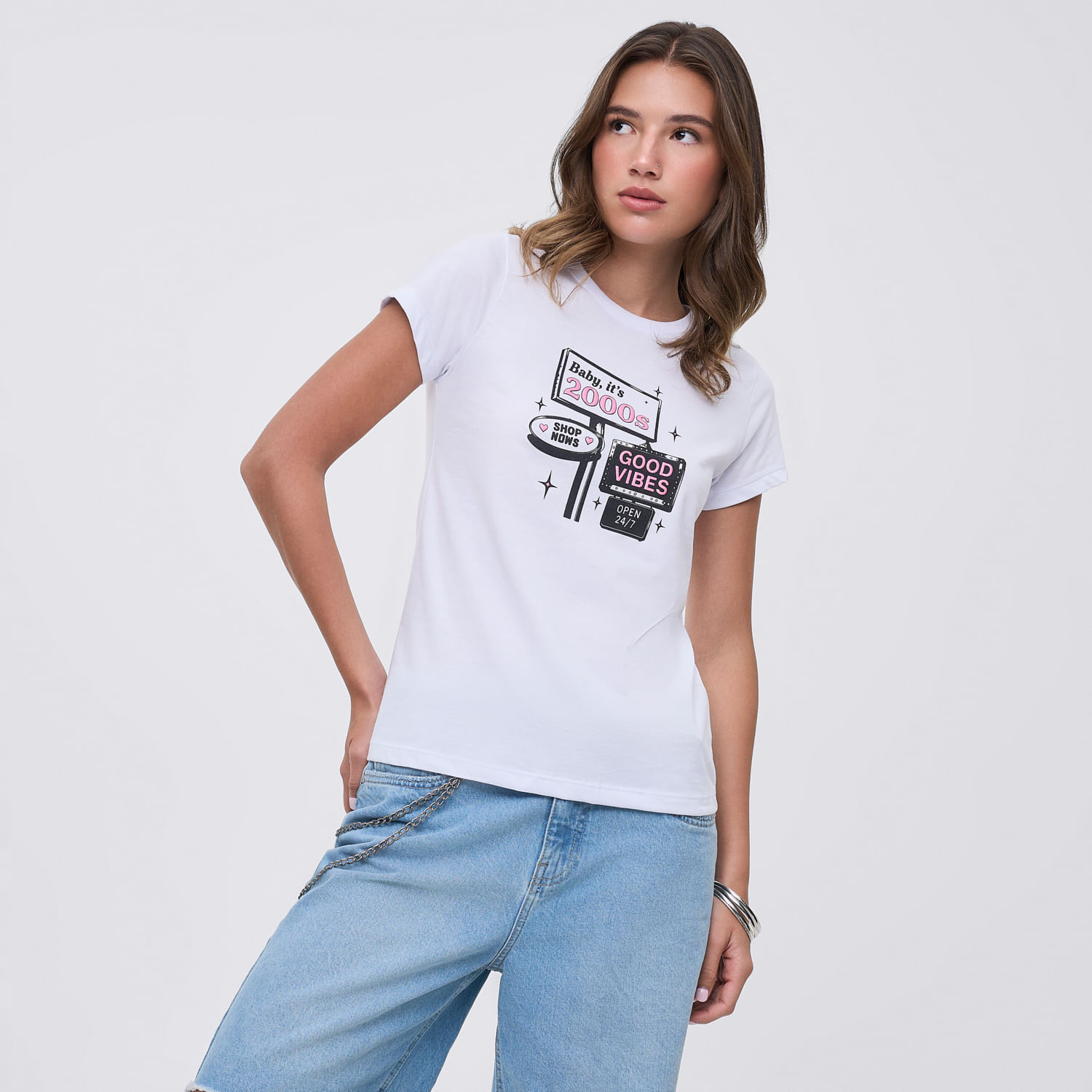 Polo Mujer Bas Reg Print Hypnotic Hueso M