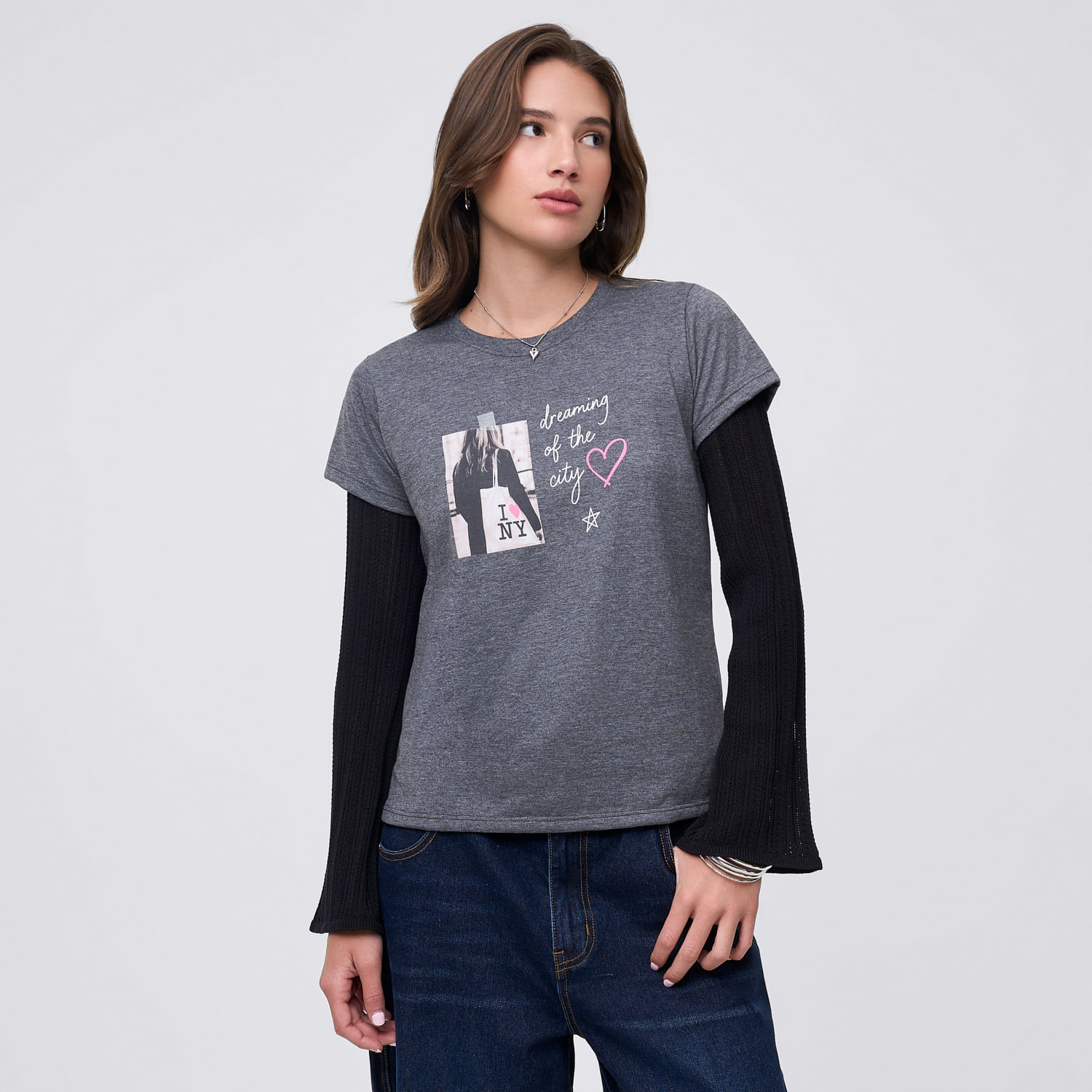Polo Mujer Bas Reg Print Hypnotic Charcoal Xl