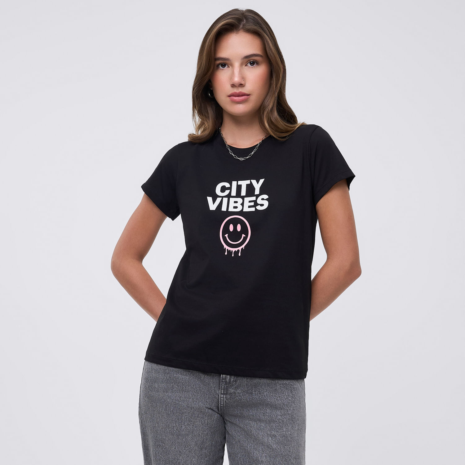 Polo Mujer Bas Reg Print Hypnotic Negro M