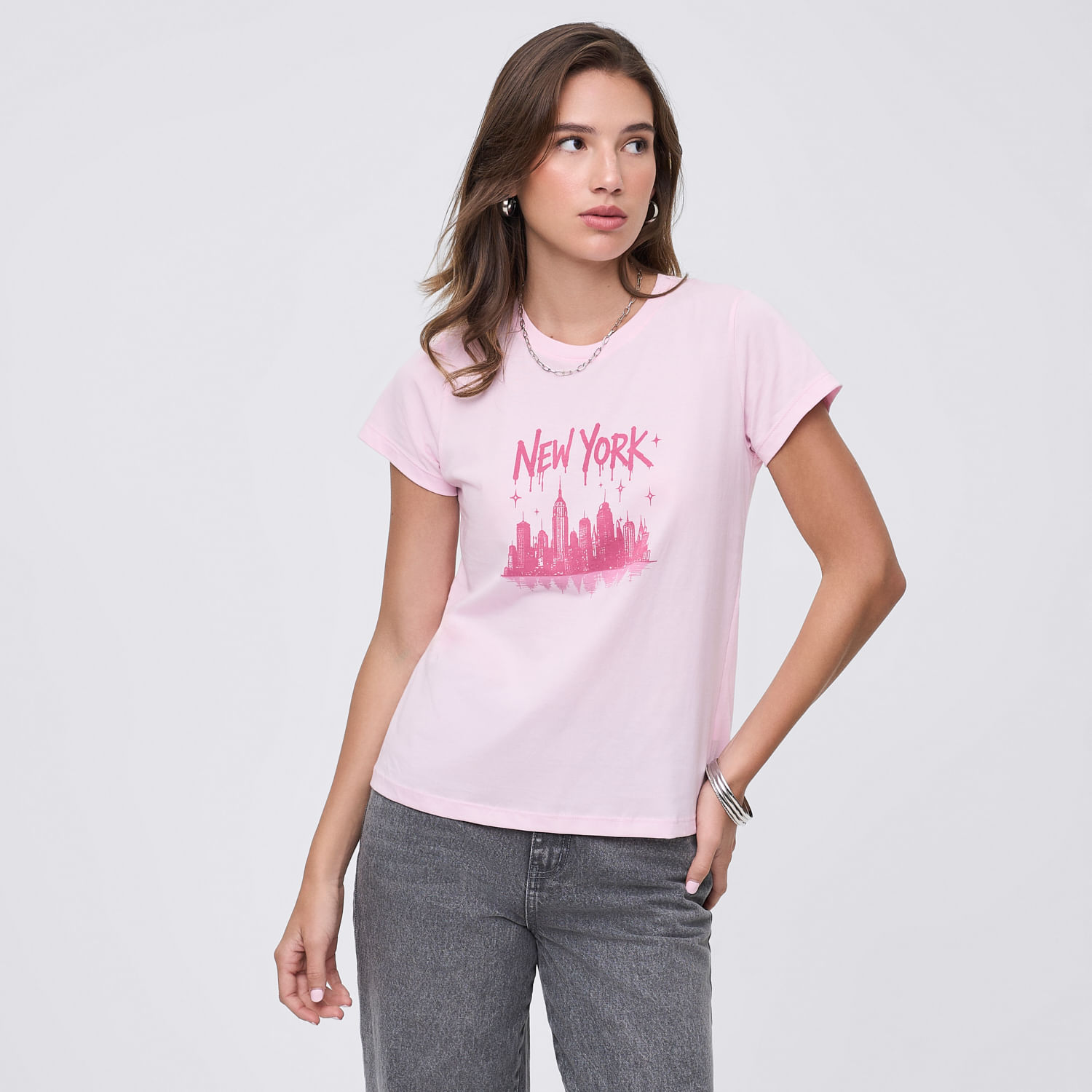 Polo Mujer Bas Reg Print Hypnotic Palo Rosa M